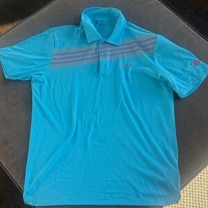 Adidas Light Blue Polo with Pink Accents